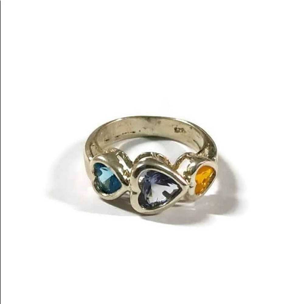 925 Sterling silver hearts ring